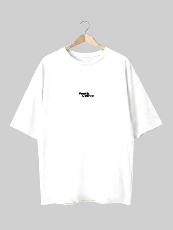IMG_9611 Fuel & Coffee Motorsport Oversized T-Shirt – White