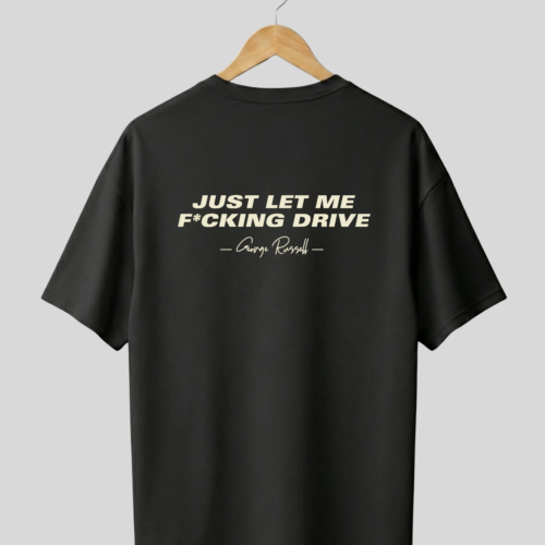 IMG_9619 Fuel & Coffee “Just Let Me Drive” Motorsport Oversized T-Shirt – Black