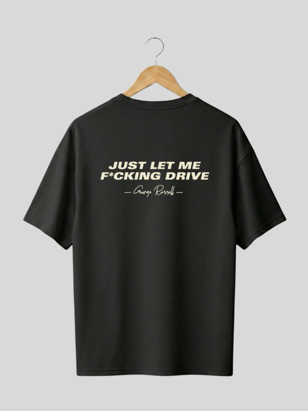 Fuel & Coffee “Just Let Me Drive” Motorsport Oversized T-Shirt – Black
