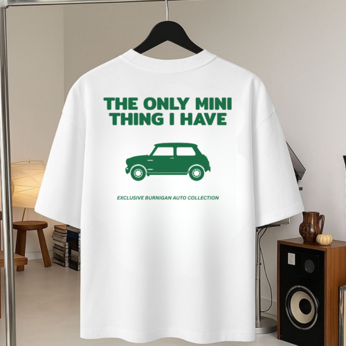 IMG_9621 Fuel & Coffee Classic Mini Car Oversized T-Shirt – White