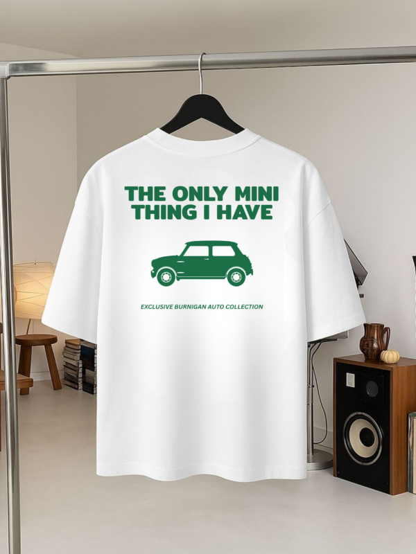 Fuel & Coffee Classic Mini Car Oversized T-Shirt – White
