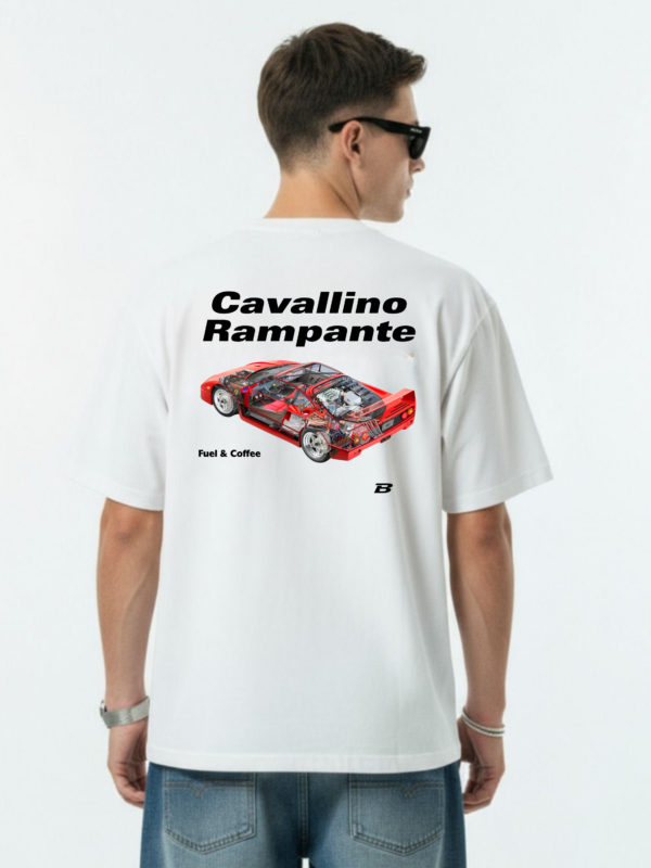 italian-cuisine-night-4 Fuel & Coffee Ferrari F40 Oversized Graphic T-Shirt- White
